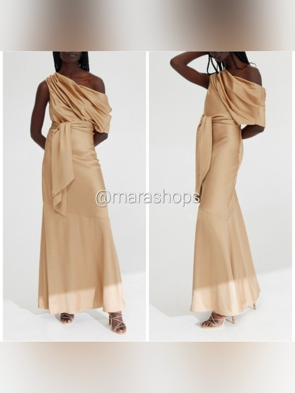 Significant Other Erika Tan Satin Dress